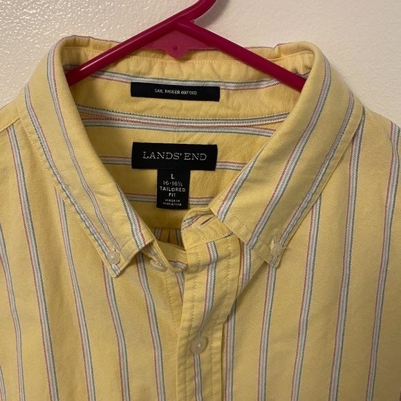 Lands' End Men's button down shirt Size L, Long Sleeve, Sail Rigger Oxford - Picture 2 of 4